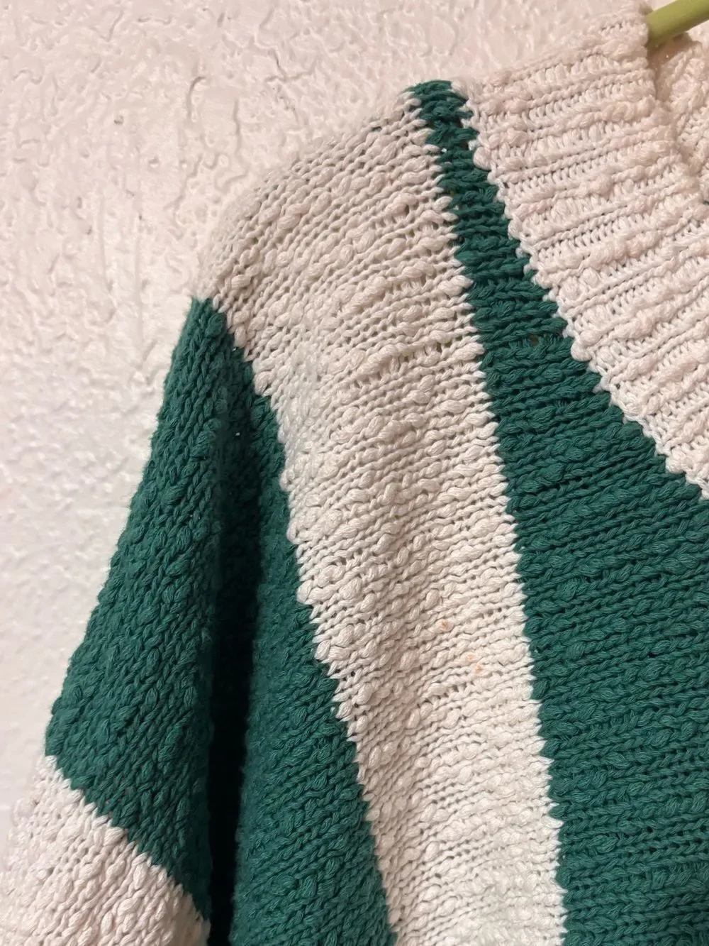 Callahan Yarrow Green Striped Poncho Sweater Large